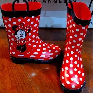 Disney Red and White Polka Dot Rainboots
